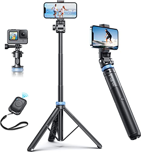 Photo 1 of [Newest] 62" Selfie Stick Tripod with Remote - Kaiess Tripod for iPhone, High Strength Legs & Extendable Tube Tripod Stand, Fit for iPhone 14 Pro Max/14 Pro/13 Pro Max/Samsung S22/Camera/GoPro