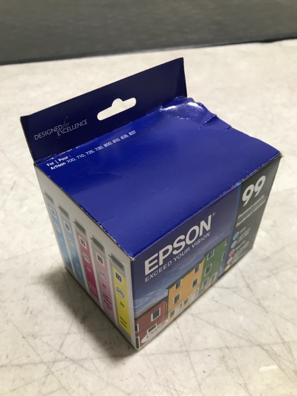 Photo 2 of Epson T99 Cyan/Magenta/Yellow/Light Cyan/Light Magenta Standard Yield Ink Cartridge, 5/Pack (T099920-S)