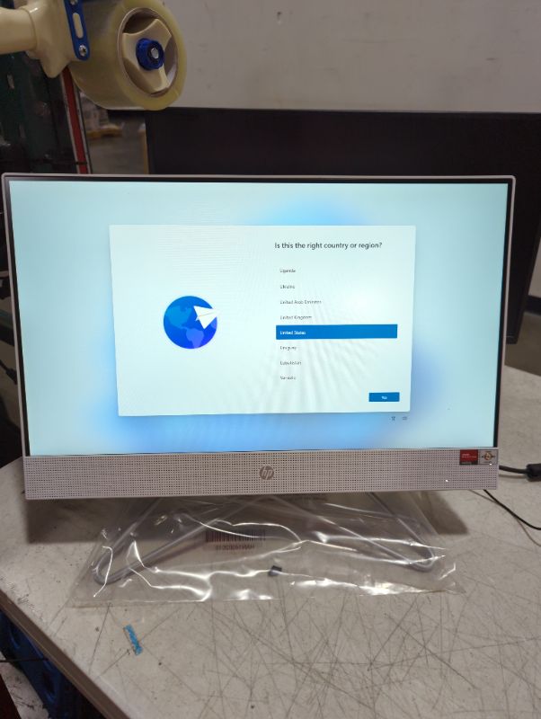 Photo 1 of HP 21.5" All-in-One Desktop, AMD Athlon Silver 3050U Processor, AMD Radeon Graphics, 4 GB RAM, 128 GB Storage, Windows 10 Home (22-dd0110, 2021)