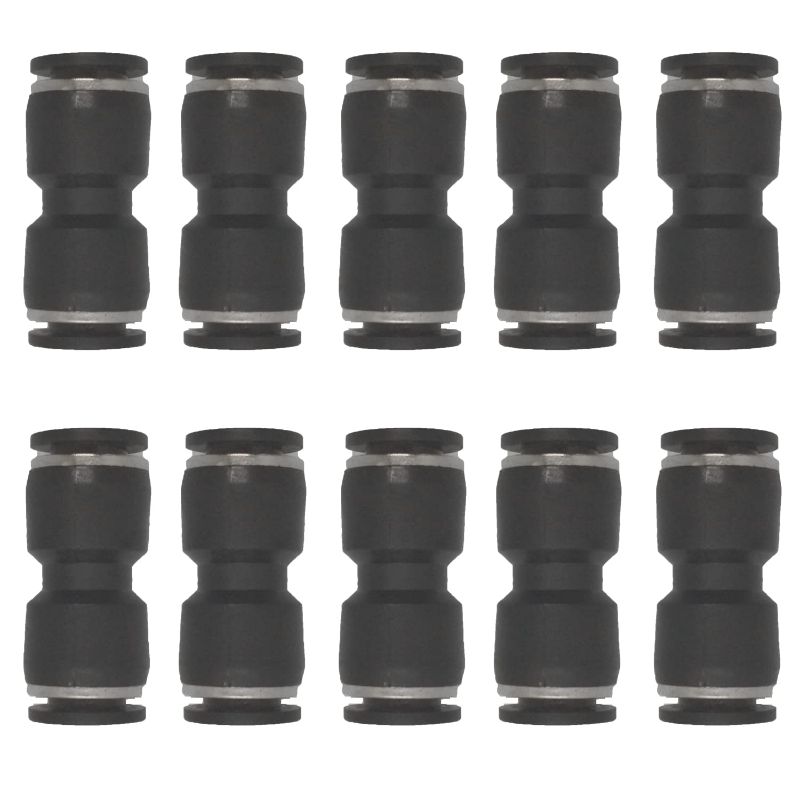 Photo 1 of 3/8" OD x 3/8" OD Pneumatic quick Connector Push to Connect fittings Straight Union/Coupler (Pack of 10) 