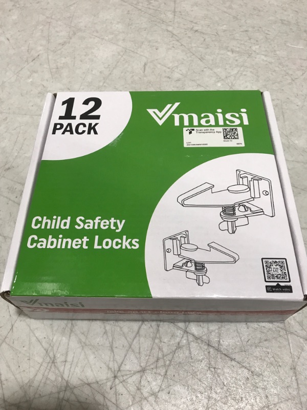 Photo 2 of 12 Pack Cabinet Locks Child Safety Latches - Vmaisi Baby Proofing Cabinets Drawer Lock with Adhesive Easy Installation - No Drilling or Extra Screws (White)
