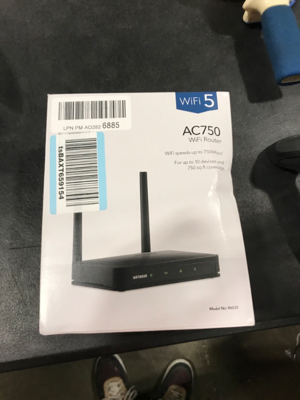 Photo 2 of NETGEAR Dual Band WiFi Router (R6020) – AC750 Wireless Speed (Up to 750Mbps), Coverage up to 750 sq. ft, 10 Devices, 4 x Fast Ethernet Ports