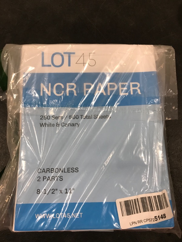 Photo 2 of Lot45 Blank Carbonless Copy Paper 8.5x11in NCR Paper 2 Part Letter Size, 