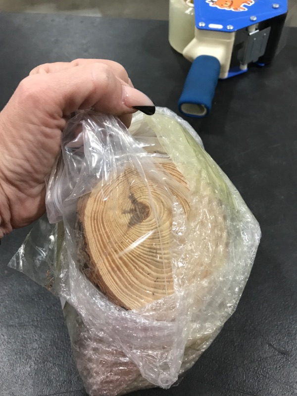 Photo 2 of 3.5"-4.0" Round Wood Discs Tree Bark Wooden Circles 