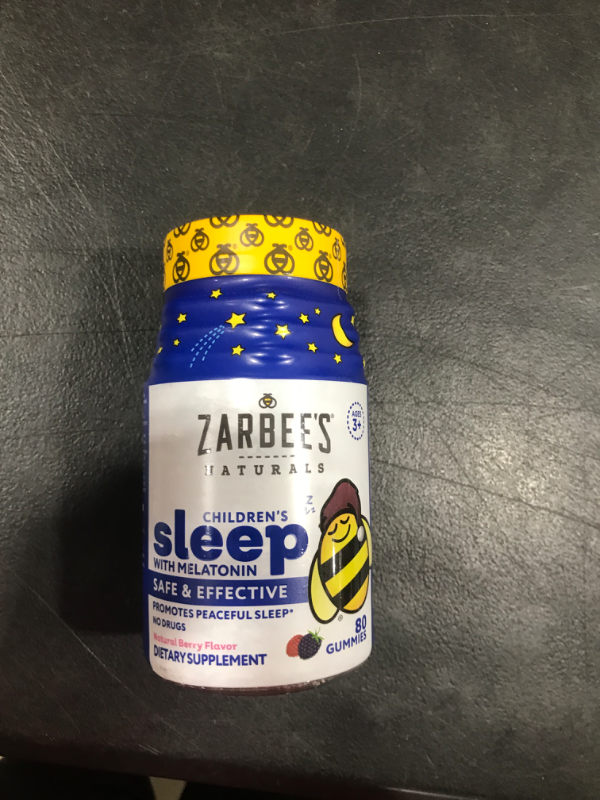 Photo 2 of Zarbee's Kids 1mg Melatonin Gummy, Drug-Free & Effective Sleep Supplement for Children Ages 3 and Up, Natural Berry Flavored Gummies, 80 Count
