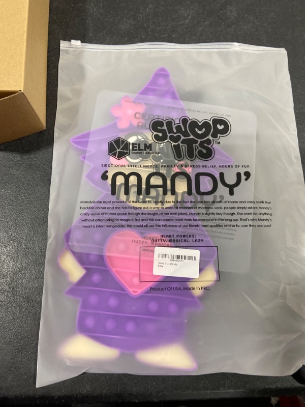 Photo 1 of Swop its Mandy Character Collectable Push Pop Bubble Fidget Sensory Toy for Anxiety & Stress Relief with Glow-in-The-Dark Heart, Food-Grade Bubble Popping Sensory Toy for Autism & ADHD- Novelty Gifts