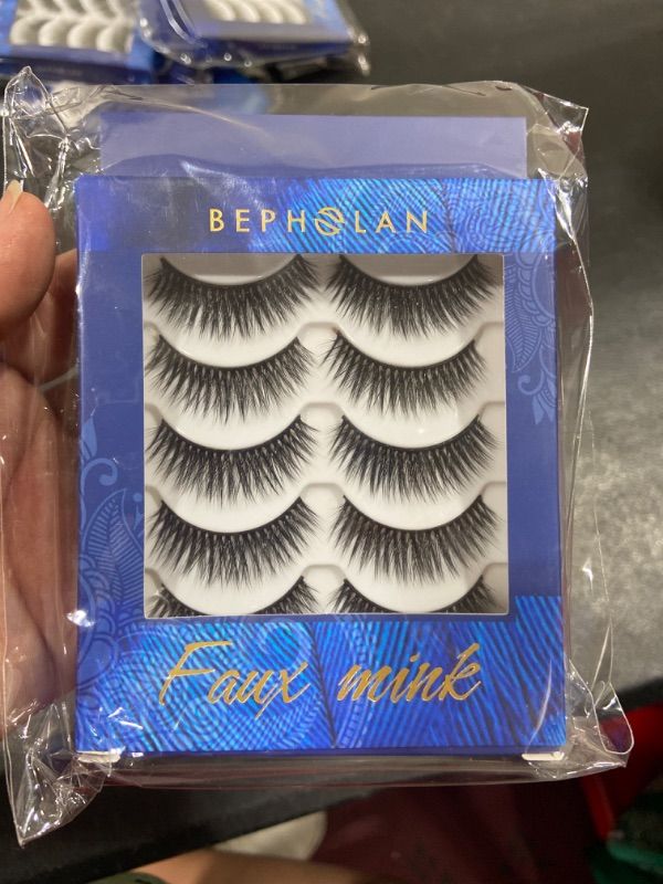 Photo 2 of BEPHOLAN False Eyelashes For Party Faux Mink Eyelashes Looks Natural 5 Pairs
