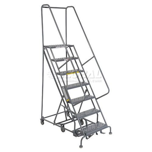 Photo 1 of 7 Step Safety Angle Rolling Ladder - Unassembled with 24" Top Step
