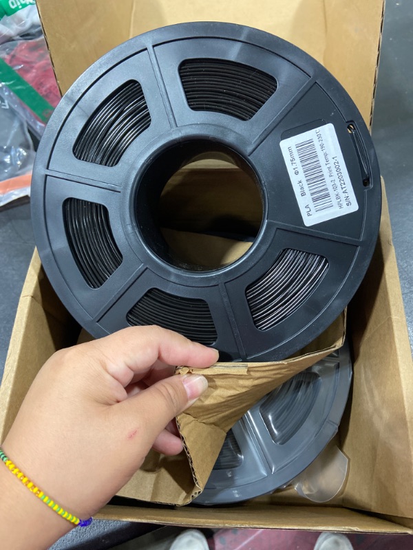 Photo 2 of ANYCUBIC PLA Filament 1.75mm Bundle, 3D Printing PLA Filament 1.75mm Dimensional Accuracy +/- 0.02mm, 1KG Spool (2.2 lbs), 2KG Black+Black