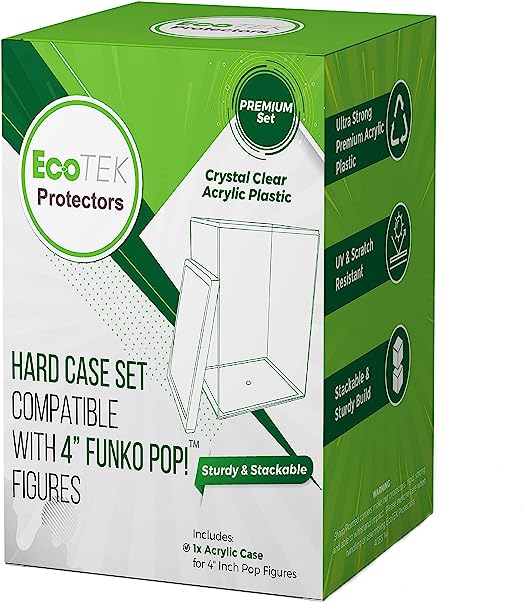Photo 1 of EcoTEK Protectors Pop Protector Compatible with Funko POP! - 4" Inch Figures Strong Acrylic Protector Scratch Resistant Crystal Clear Funko Pop Protector Case, Acid Free
