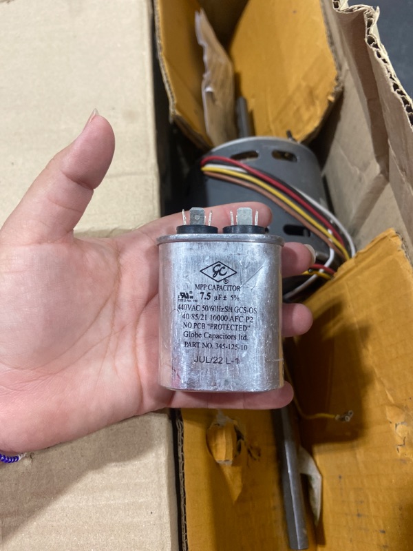 Photo 3 of [D1092 FASCO Motor OEM Mania] D1092 FASCO Produced Motor (7184-0156, 7184-0432, 1468-3069) for RV with a Capacitor - AC Motor 1/3 HP, 115 Volts, 1675 RPM, 2 Speed, 3.4 Amps, Double Shaft