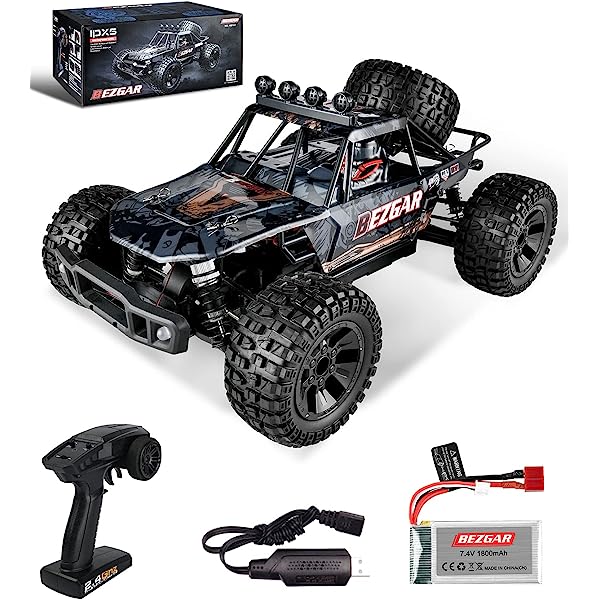 Photo 1 of BEZGAR HB101 1:10 Scale Beginner RC Truck, 4WD High Speed 48km/h All Terrains RC Car Off Road Waterproof RC Buggy Toys for Boys Kids and Adults
