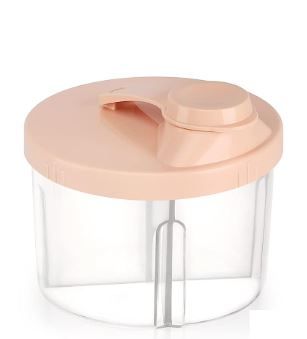 Photo 1 of Accmor Baby Milk Powder Formula Dispenser, Non-Spill Rotating Four-Compartment Formula Dispenser and Snack Storage Container for Infant Toddler Children Travel Outdoor,Pink