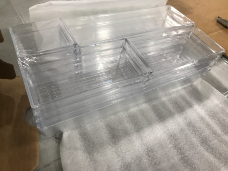 Photo 2 of 14 PCS Clear Plastic Drawer Organizer Tray for Makeup, Kitchen Utensils, Jewelries and Gadgets