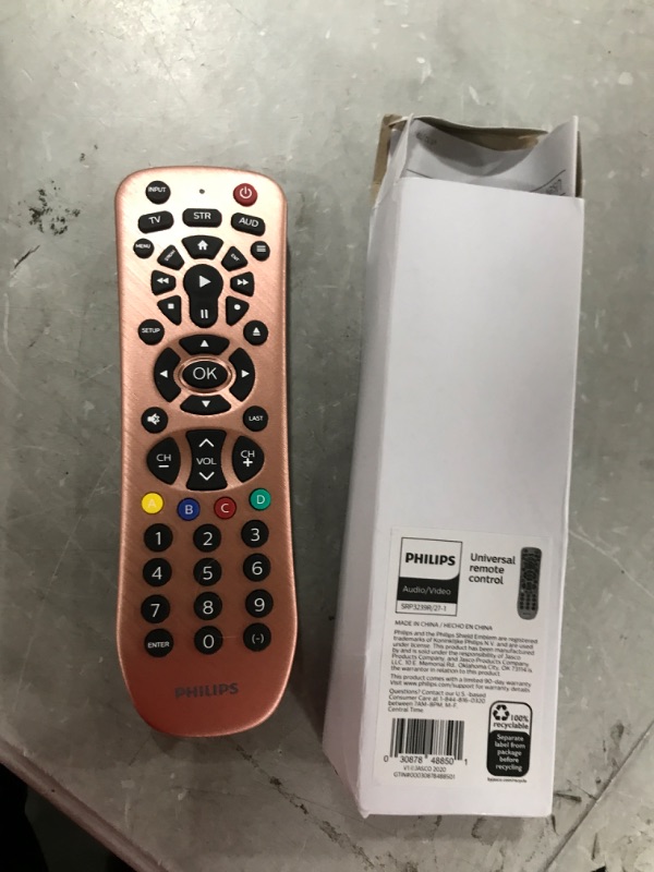 Photo 2 of Philips Universal Remote Control Replacement for Samsung, Vizio, LG, Sony, Sharp, Roku, Apple TV, RCA, Panasonic, Smart TVs, Streaming Players, Blu-ray, DVD, Simple Setup, 3 Device, Rose, SRP3239R/27