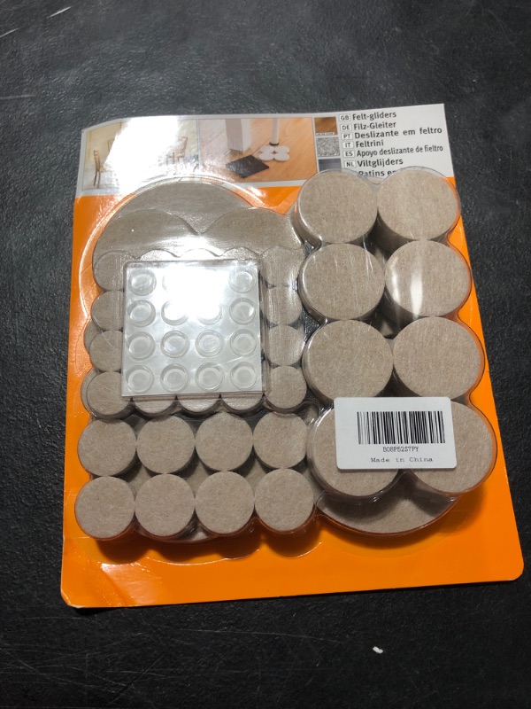 Photo 2 of 108pcs Round Heavy Duty Nail-on Anti-Sliding Felt Pad for Furniture Chair Table Leg Feet Floor Protectors (Brown)