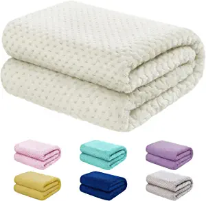 Photo 1 of Baby Blanket for Girls and Boys - 50”x60” Ivory - Toddler Blankets - Kids Throw - Newborn Blankets - Soft Lightweight Fleece for Bed, Crib, Stroller