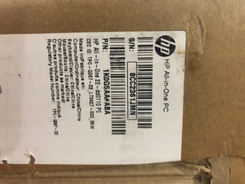 Photo 1 of HP 21.5" All-in-One Desktop, AMD Athlon Silver 3050U Processor, AMD Radeon Graphics, 4 GB RAM, 128 GB Storage, Windows 10 Home (22-dd0110, 2021)