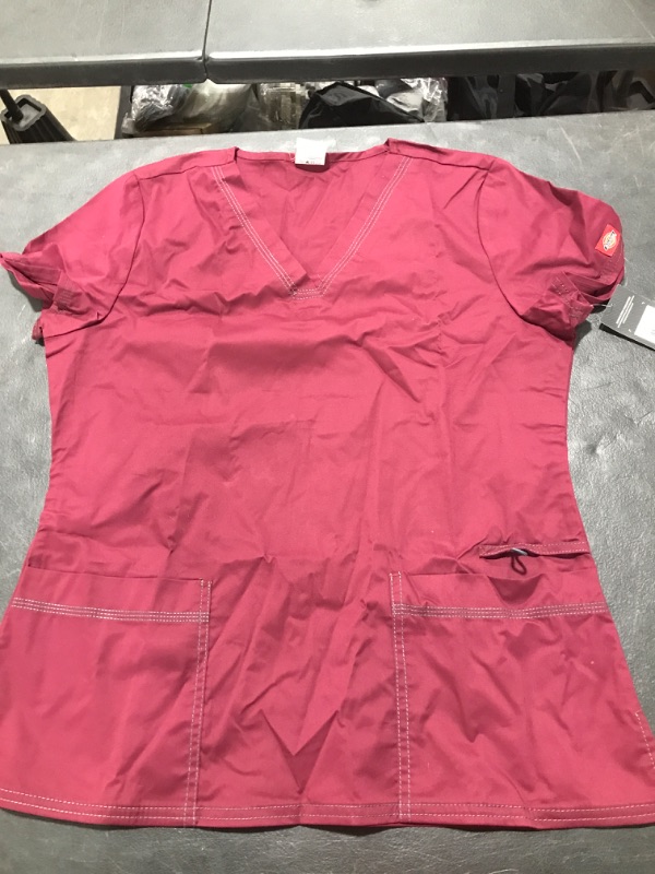 Photo 2 of  Medium Dickies Gen Flex Women Scrubs Top V-Neck DK800 D-wine