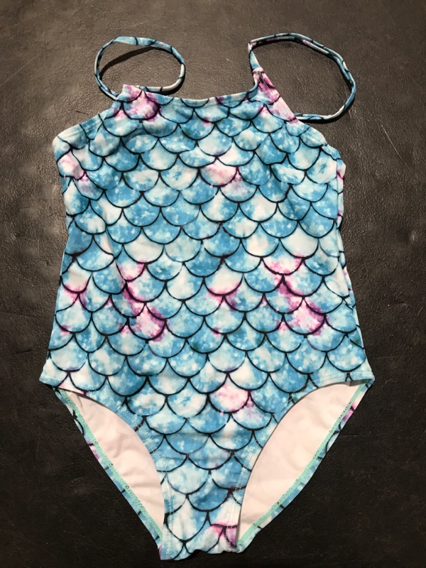 Photo 2 of (XL)-Zando Girls One Piece Bathing Suits Toddler Kids Swimsuits Mermaid Beach Swimwear for Baby Girl 2-8 Years Gifts 7-8 Years A Blue Mermaid