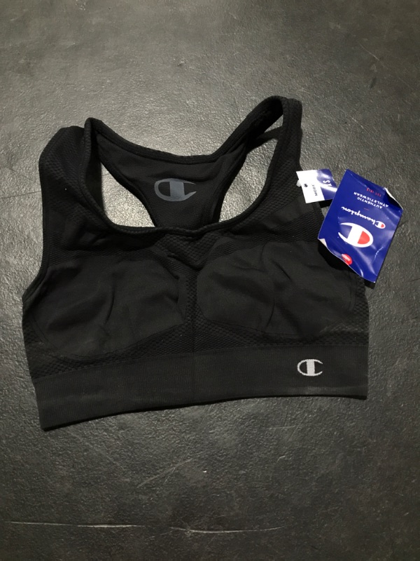 Photo 2 of  X-Small Black Champion Women's Sports Bra, Infinity Racerback, Moderate Support, Seamless Sports Bra for Women