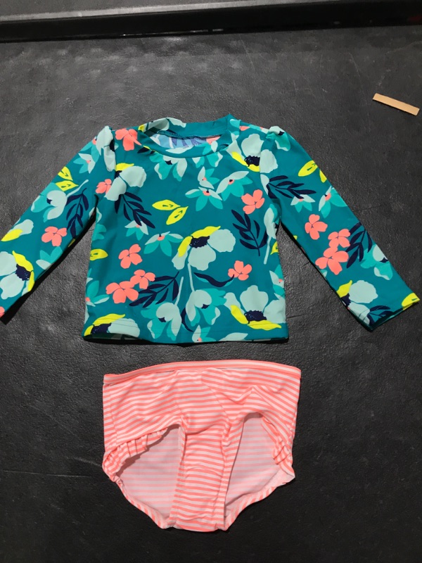 Photo 2 of  18 Months  Simple Joys by Carter's Toddlers and Baby Girls' 2-Piece Assorted Rashguard Sets Green, Floral