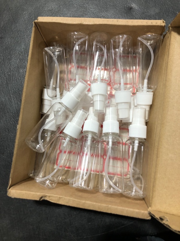 Photo 2 of 2 oz/50ml Clear Empty Spray Bottles?20 Pcs Plastic Mini Travel Bottle with 5pcs Funnels and 24pcs Labels?