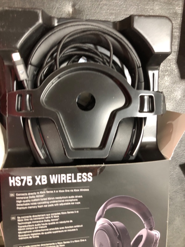 Photo 2 of Corsair HS75 XB Wireless Gaming Headset - 20 Hour Battery Life Works w/Xbox Series X| S, Xbox One, PC- Detachable Noise Canceling Microphone- Memory Foam Earcups- 30 Feet of Range