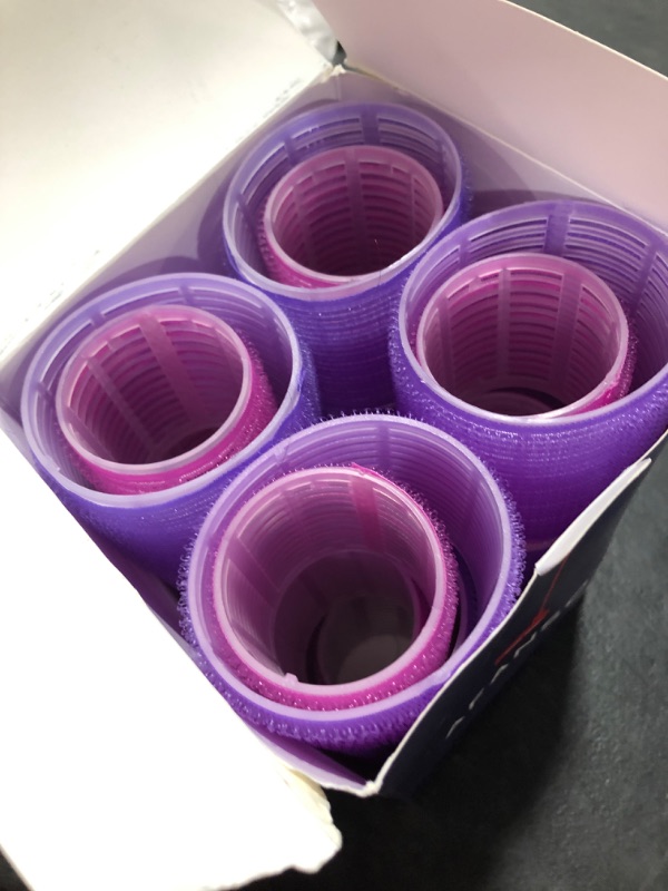 Photo 2 of  Jumbo Hair Rollers Hair Curlers 2.5 inch Large Self Grip Hair Curlers for Long Hair, Big Hair Rollers for Long Hair No heat Curlers Hair Rollers with Clips & Comb (Purple