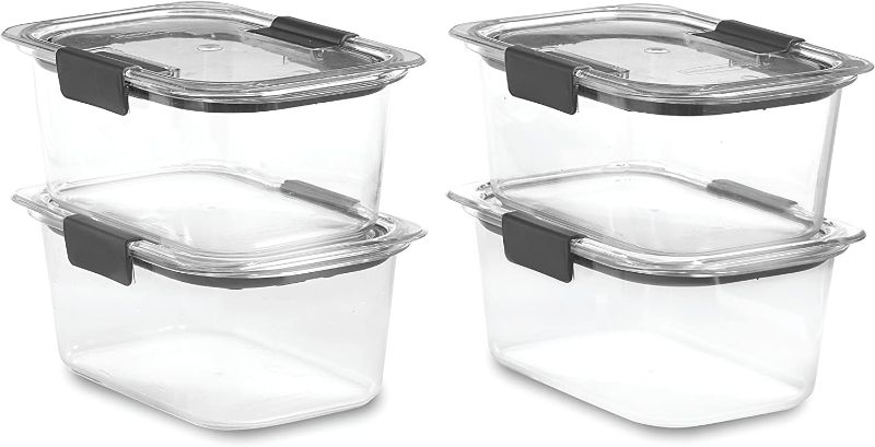 Photo 1 of  4-Piece Brilliance Food Storage Containers with Lids for Lunch, Meal Prep, and Leftovers, Dishwasher Safe,