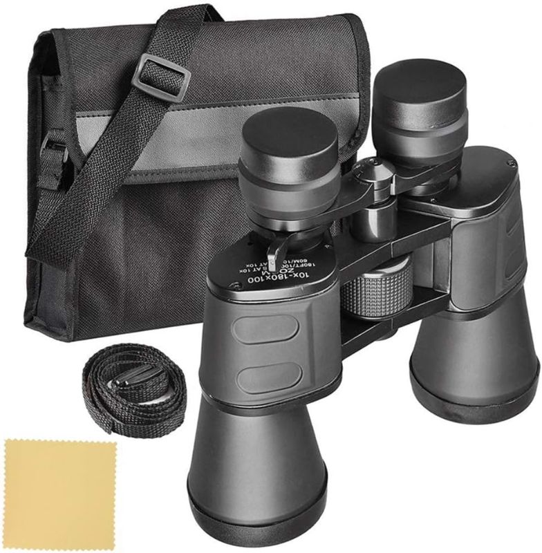 Photo 1 of 180x100 High Powered Binoculars for Adults and Kids, Professional Compact Waterproof Binoculars for Bird Watching Hunting Traveling Stargazing with Storage Bag and Lanyard
