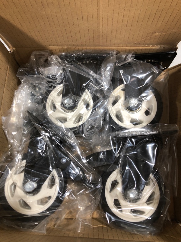 Photo 2 of 4 inch Swivel Caster Wheels with Safety Total Lock, 360 Degree Heavy Duty Plate Casters Total Capacity 1200lbs (Pack of 4) 4 with brakes