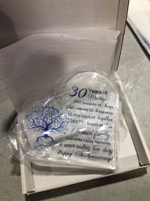 Photo 1 of 30th Anniversary Wedding Gifts 30th Anniversary Decorations Gifts for Parents Her Wife Husband Marriage Keepsake Acrylic Heart Anniversary Decoration Gift for Couple Friends Women Man Wedding Supplies