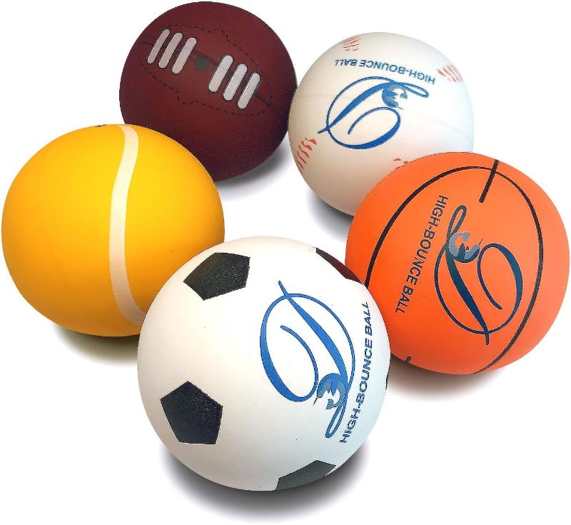 Photo 1 of Bouncy Balls for Kids Adults Premium Rubber Balls Yoga Therapy Massage Balls 2.3" Stress Relief Balls, Kid Balls for Outdoor Sports Bounciest Ball Games 