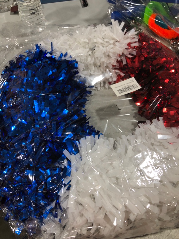 Photo 1 of 4th of July Wreath for Front Door, 20" Handmade Tinsel Patriotic Wreath Red Blue White Fourth of July Wreath for Independence Day Memorial Day Veterans Day Home Wall Porch Indoor Outdoor Decoration