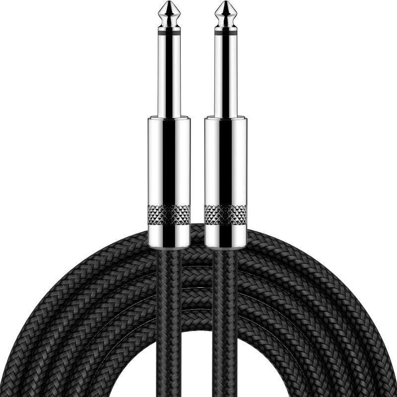 Photo 1 of  Guitar Cable 20 ft Electric Instrument Cable Bass AMP Cord 1/4 Straight to Straight for Electric Guitar, Bass Guitar, Electric Mandolin, Pro Audio, Black