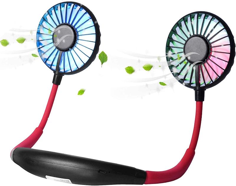 Photo 1 of  Portable Neck Fan, Color Changing LED, with Aromatherapy, 360° Free Rotation, and Lower Noise Strong Airflow Headphone Design for Sport, Office, Home, Outdoor, Travel, etc. 