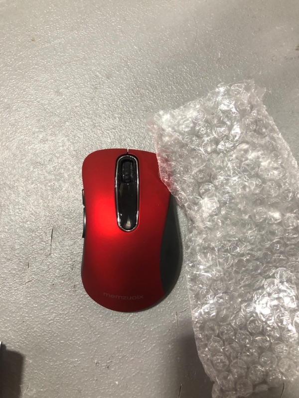 Photo 2 of memzuoix 2.4G Wireless Mouse, 1200 DPI Mobile Optical Cordless Mouse with USB Receiver, Portable Computer Mice for Laptop, PC, Desktop, MacBook, 5 Buttons, Red
