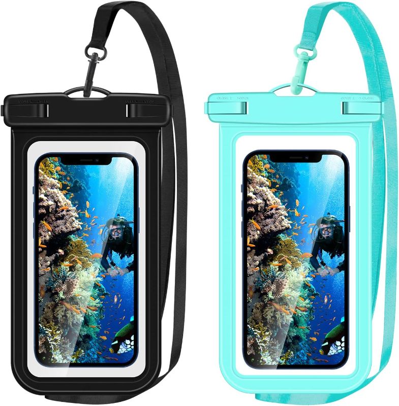 Photo 1 of v-Golvin Universal Waterproof Phone Pouch IPX8 Underwater Case Cell Phone Dry Bag for iPhone 13 12 11 Pro Max SE 2020 XS Max XR 8 7 6s Plus S22 S21 Note 20 Ultra & Smart Phones Up to 7"