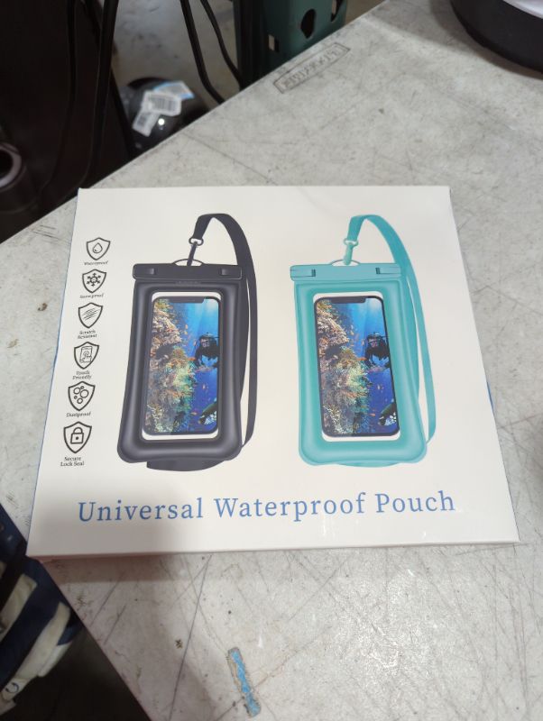 Photo 2 of v-Golvin Universal Waterproof Phone Pouch IPX8 Underwater Case Cell Phone Dry Bag for iPhone 13 12 11 Pro Max SE 2020 XS Max XR 8 7 6s Plus S22 S21 Note 20 Ultra & Smart Phones Up to 7"
