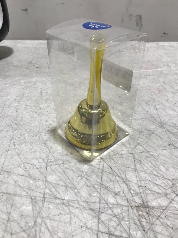 Photo 1 of WEKOIL Golden Call Bell Hand Bell Desk Service Bell Customer Ding Bell for Restaurant Hotel Room Kitchen Party School Classroom Office Elderly Teachers Students Large Bright Bell 3.35 inch