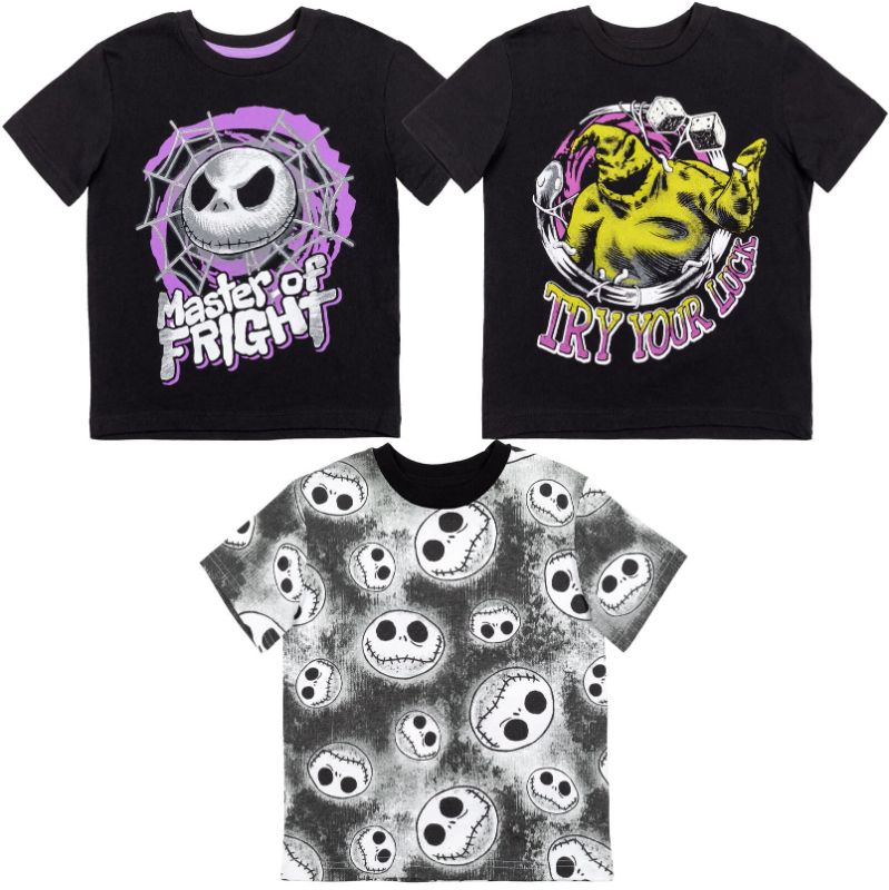 Photo 1 of Disney Nightmare Before Christmas Jack Skellington 3 Pack T-Shirts Toddler to Big Kid 18-20 Black