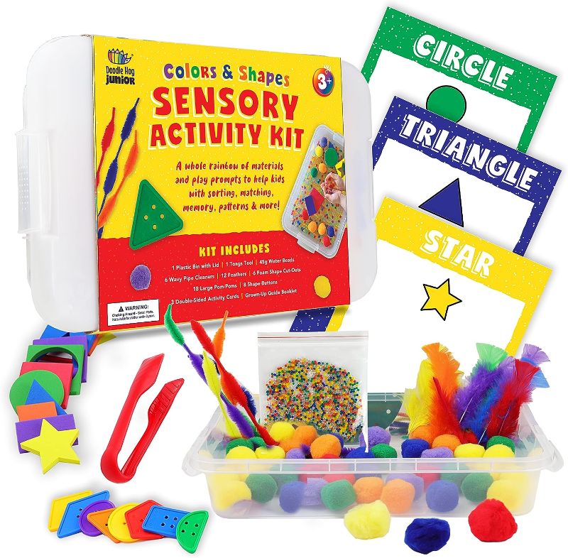 Photo 1 of DOODLE HOG Sensory Fine Motor Kit in Colors and Shapes for Toddlers and Kids. Ideal bin with lid for Kids Ages 3 and up
