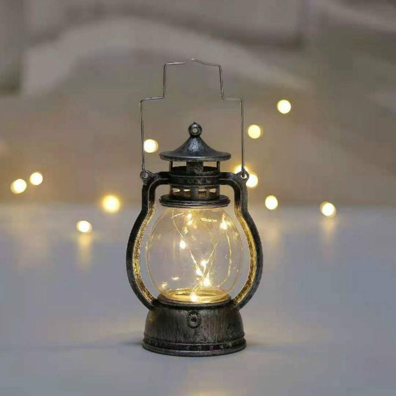 Photo 1 of Balagan Lanterns with LED String Lights Vintage Home Decorative Hanging Lanterns for Wedding Party Christmas Halloween Plastic with Bronze Undertones (Bronze Silver)