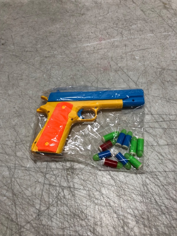 Photo 2 of Alisaso Colt 1911 Kid Toy Gun with Soft Bullets Ejecting Magazine - Style of M1911 Toy Guns for Boys Pistol with Play,M1911A1 Colt 45 Dart Guns (Blue)