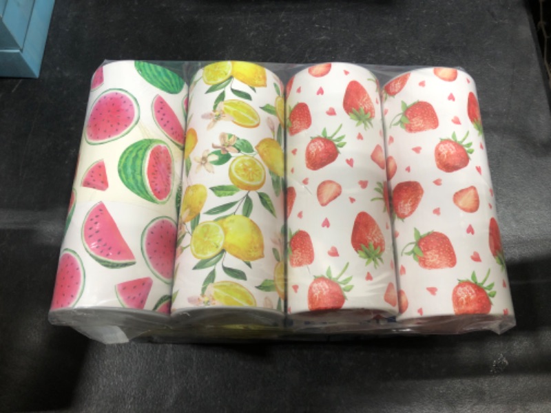 Photo 2 of Fuutreo 8 Pcs Fruit Car Tissues Cylinder with Facial Tissues Summer Cylinder Tissue Boxes Round Fruit Napkins Holders Bulk for Car Travel Napkins Tissue Box Holder Cylinder Container, 2.68 x 6.3 inch 