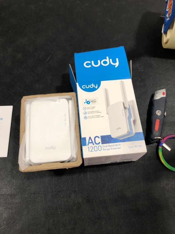 Photo 2 of Cudy 2023 New AC1200 Mesh WiFi Extender, Up to 1200Mbps Dual Band WiFi Range Extender, WiFi Booster, 2.4GHz, 5GHz, Long Range, AP Mode, WPS, RE1200