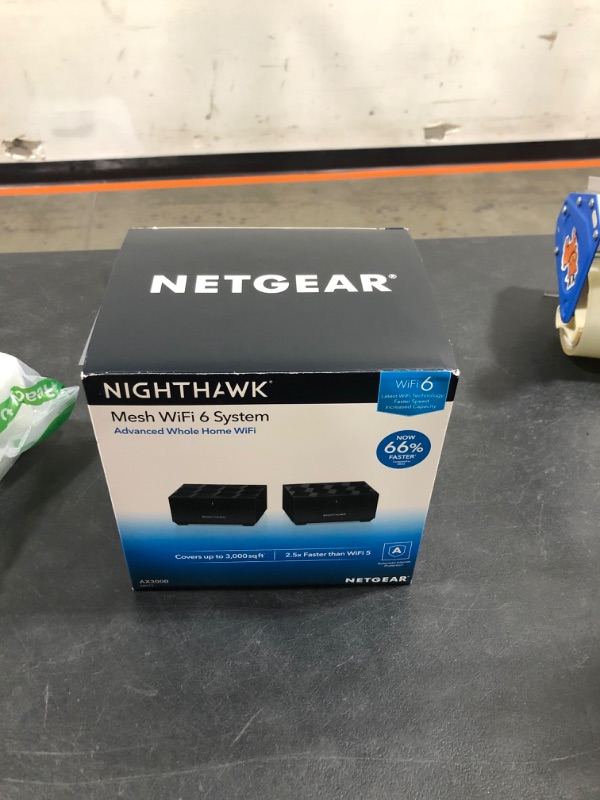 Photo 3 of NETGEAR Nighthawk Advanced Whole Home Mesh WiFi 6 System (MK72)– AX3000 Router with 1 Satellite Extender, Coverage up to 3,000 sq. ft. and 35+ Devices 3Gbps | WiFi 6 | 2-pack