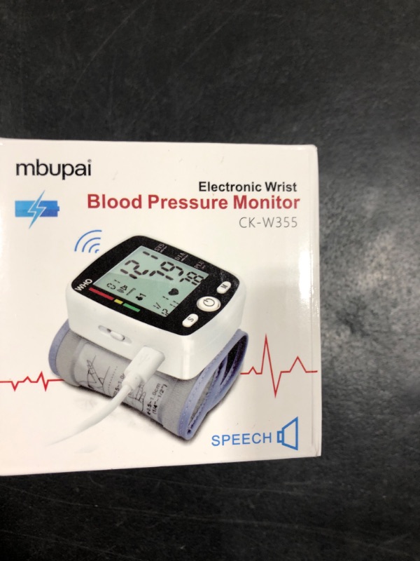 Photo 2 of Blood Pressure Monitor Digital BP Monitor Rechargeable BP Machine with 2x99 Readings Memory Large LCD Display Voice Broadcast Portable Carrying Case Black