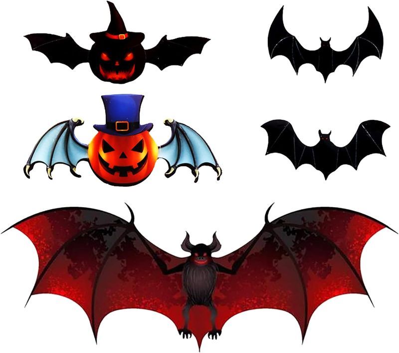 Photo 1 of 3D Bats Stickers Removable Hallowmas Party Supplies Bat Decals 